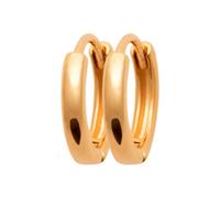 18ct Gold Vermeil Small Rounded Plain Huggies Harfi Gold One Size