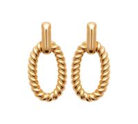 18ct Gold Vermeil Textured Paperclip Earrings Harfi Gold One Size