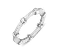 18ct Matte White Gold 0.35ct Diamond Seven Stone Eternity Ring D - L 00100388