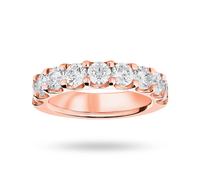 18ct Rose Gold 2.10cttw Round Brilliant Cut Diamond Claw Set Half Eternity Ring - Ring Size R