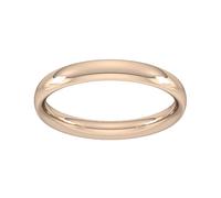 18ct Rose Gold 3mm Traditional Court Extra Heavy Wedding Ring - Ring Size N