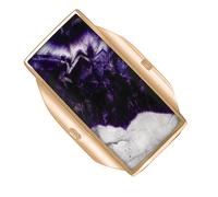18ct Rose Gold Blue John Hallmark Large Oblong Ring - Gold FHM-155