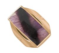 18ct Rose Gold Blue John Hallmark Medium Oblong Ring - Gold FHM-175