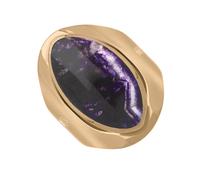 18ct Rose Gold Blue John Hallmark Medium Oval Ring - Gold FHM-115