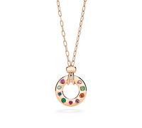 18ct Rose Gold Iconica Reversible Sapphire & Mixed Gemstone Pendant Necklace