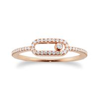 18ct Rose Gold Move Uno Diamond Pave Ring - Ring Size L