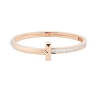 18ct Rose Gold Tiffany T T1 Wide Baguette Diamond Hinged Bracelet - Size 7