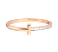 18ct Rose Gold Tiffany T1 Wide Baguette Diamond Hinged Bangle