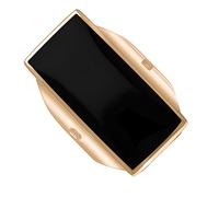 18ct Rose Gold Whitby Jet Hallmark Large Oblong Ring - Gold FHM-156