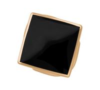 18ct Rose Gold Whitby Jet Hallmark Medium Rhombus Ring - Gold