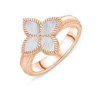 18ct Rose Gold White Mother of Pearl Eden Marquise Flower Ring - L EDN-508/L