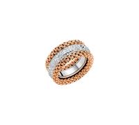 18ct Rose & White Gold 2.98ct Diamond Bubble Ring - Size Small