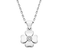 18ct White Gold 0.10ct Diamond Heart Cross Necklace D 00026645