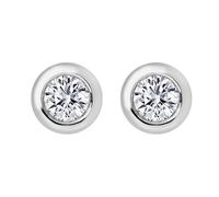 18ct White Gold 0.10ct Diamond Solitaire Stud Earrings - Option1 Value White Gold 00124344