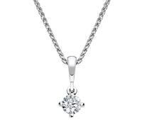 18ct White Gold 0.15ct Diamond Brilliant Cut Solitaire Necklace FEU-2182