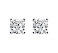 18ct White Gold 0.25ct Diamond Solitaire Stud Earrings D FEU--2120