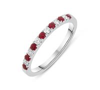 18ct White Gold 0.27ct Ruby Diamond Half Eternity Ring - TITLE White Gold 00143261