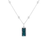 18ct White Gold 0.30ct Diamond & 5.06cttw Green Tourmaline Pendant