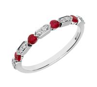 18ct White Gold 0.30ct Ruby 0.07ct Diamond Half Eternity Ring DMD-236