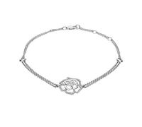 18ct White Gold 0.37ct Diamond Double Strand Flower Bracelet DMD-332