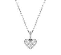 18ct White Gold 0.39ct Diamond Heart Necklace P3180