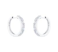 18ct White Gold 0.50ct Double Mix Cut Hoop Earrings