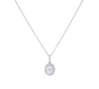 18ct White Gold 0.53cttw Diamond Oval Cut Illusion Drop Pendant