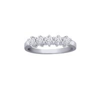 18ct White Gold 0.5ct Diamond 5 Stone Eternity Ring 4mm - 18R546-050 Jewelco London White W