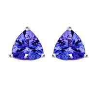 18ct White Gold 0.73ct Tanzanite Trillion Cut Stud Earrings 00114866
