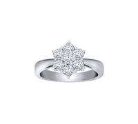 18ct White Gold 0.75ct Diamond 7 Stone Flower Cluster Ring 9mm - 18R543-075 Jewelco London White W