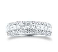 18ct White Gold 1.00ct Diamond Illusion Set Dress Ring - Ring Size K