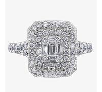 18ct White Gold 1.00ct Multi-cut Diamond Mosaic Cluster Ring 30111WG/100-18 M