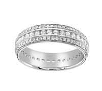 18ct White Gold 1.00cttw Triple Row Channel Set Diamond Full Eternity Ring - Ring Size J