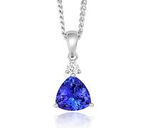 18ct White Gold 1.28ct Tanzanite and Diamond Necklace - White Gold