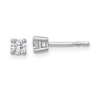 18ct White Gold 1/3 Weight in Carat Lab Grown Diamond VS+ F+ Round 4 Prong Heavy Weight Earrings 3.65x3.65mm Wide Stud Earring for Women