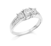 18ct White Gold 1 Carat Three Stone Ring - D1307-K