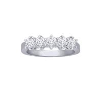 18ct White Gold 1ct Diamond 5 Stone Eternity Ring 5mm - 18R546-100 Jewelco London White Z