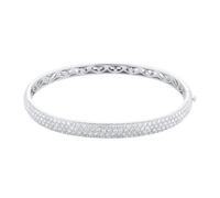 18ct White Gold 2.5cttw Diamond Pave Bangle