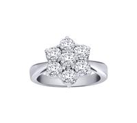 18ct White Gold 2ct Diamond 7 Stone Flower Cluster Ring - 18R543-200 Jewelco London White U