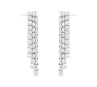 18ct White Gold 7.67cttw Diamond Waterfall Drop Earrings