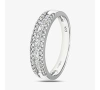 18ct White Gold Baguette & Brialliant Cut Diamond Half Eternity Ring PR09208 18KW N