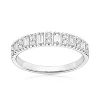 18ct White Gold Baguette & Round Eternity 0.25ct Diamond Ring
