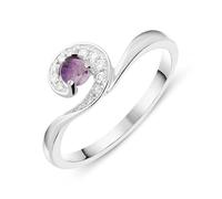 18ct White Gold Blue John Diamond Stone Swirl Ring - Option1 Value White Gold DMD-104