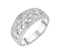 18ct White Gold Diamond Seven Stone Half Eternity Ring FEU-2363