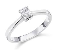 18ct White Gold Diamond Solitaire Engagement Ring - 50pts - E/I1 - H05166