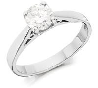 18ct White Gold Diamond Solitaire Engagement Ring - 90pts - H/I2 - H0927