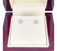 18ct White Gold Eight Petals Cubic Zirconia Floral Earrings 5.5mm Raina Jewels Gold One Size