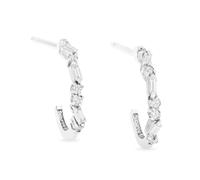 18ct White Gold Essential 0.14cttw Diamond 12mm Hoop Earrings