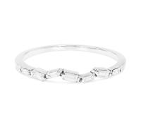 18ct White Gold Fireworks Thin Classic Baguette Ring - Ring Size L