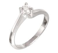 18ct White Gold Ladies 0.25ct Diamond Solitaire Twist Ring - Size L
